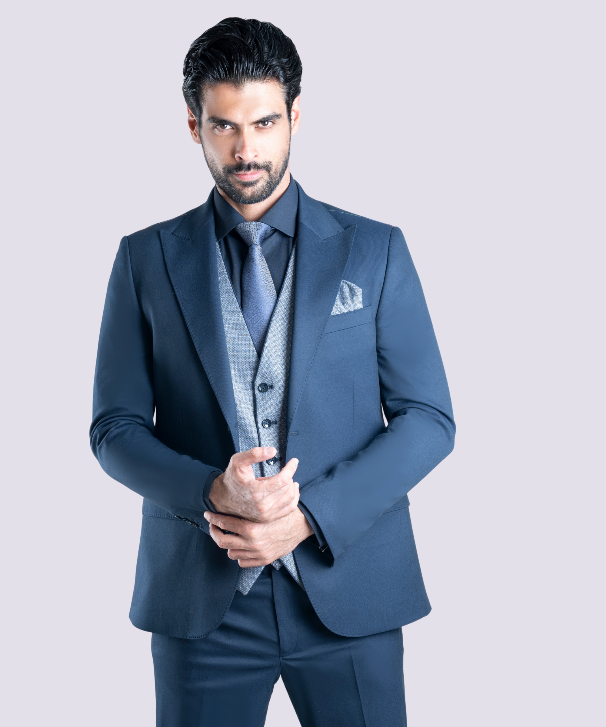 1 کت و شلوار  ژیله دورو مردانه فایو - Image 3