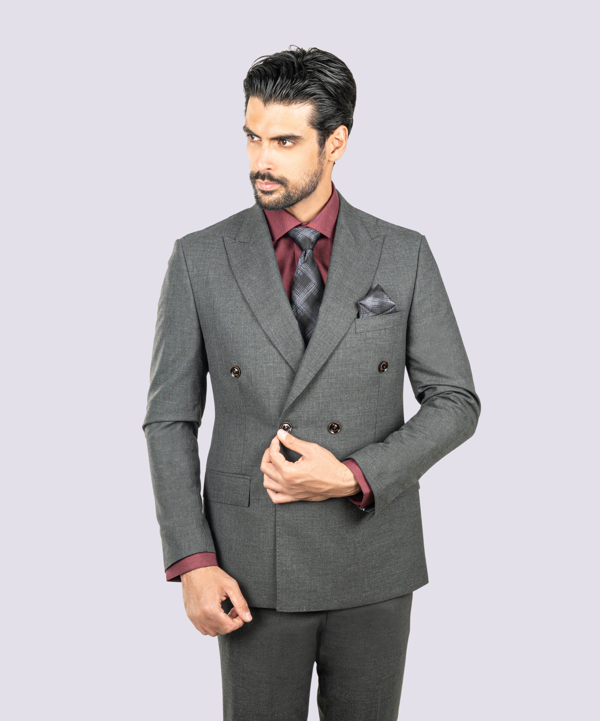 16 کت وشلوار دبل برست مردانه - Image 9