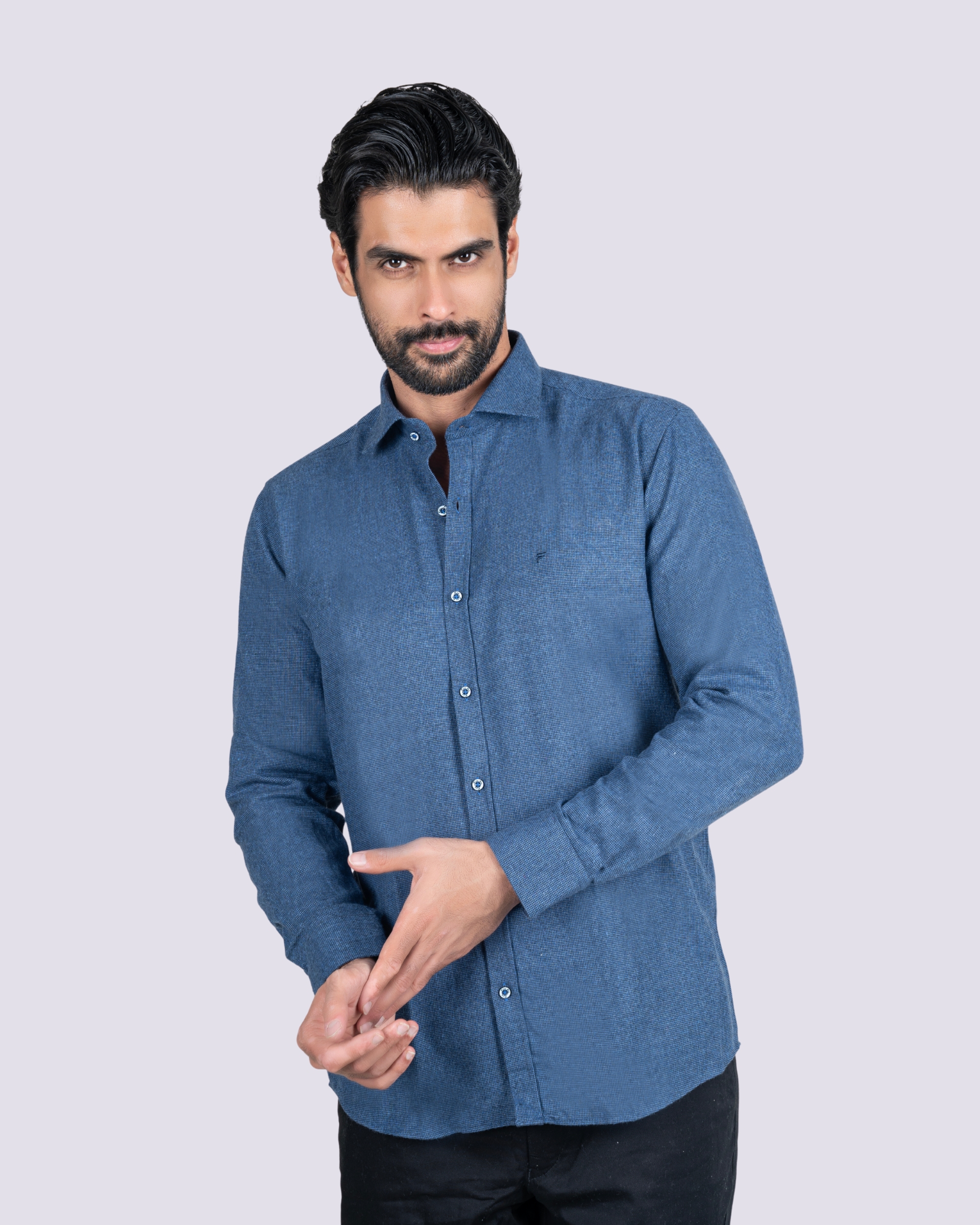 2 پیراهن پشمی یقه کوتاه ساده - Image 5