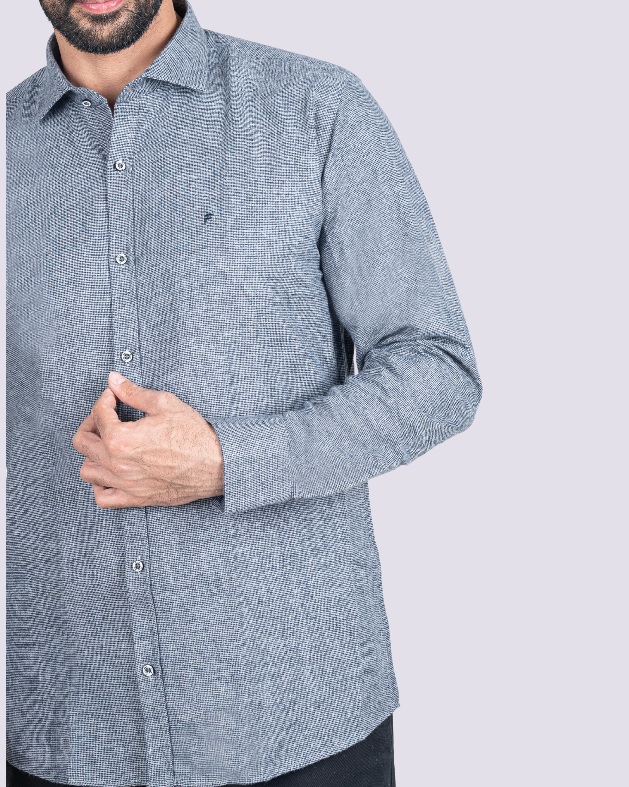 4 پیراهن پشمی یقه کوتاه ساده - Image 3