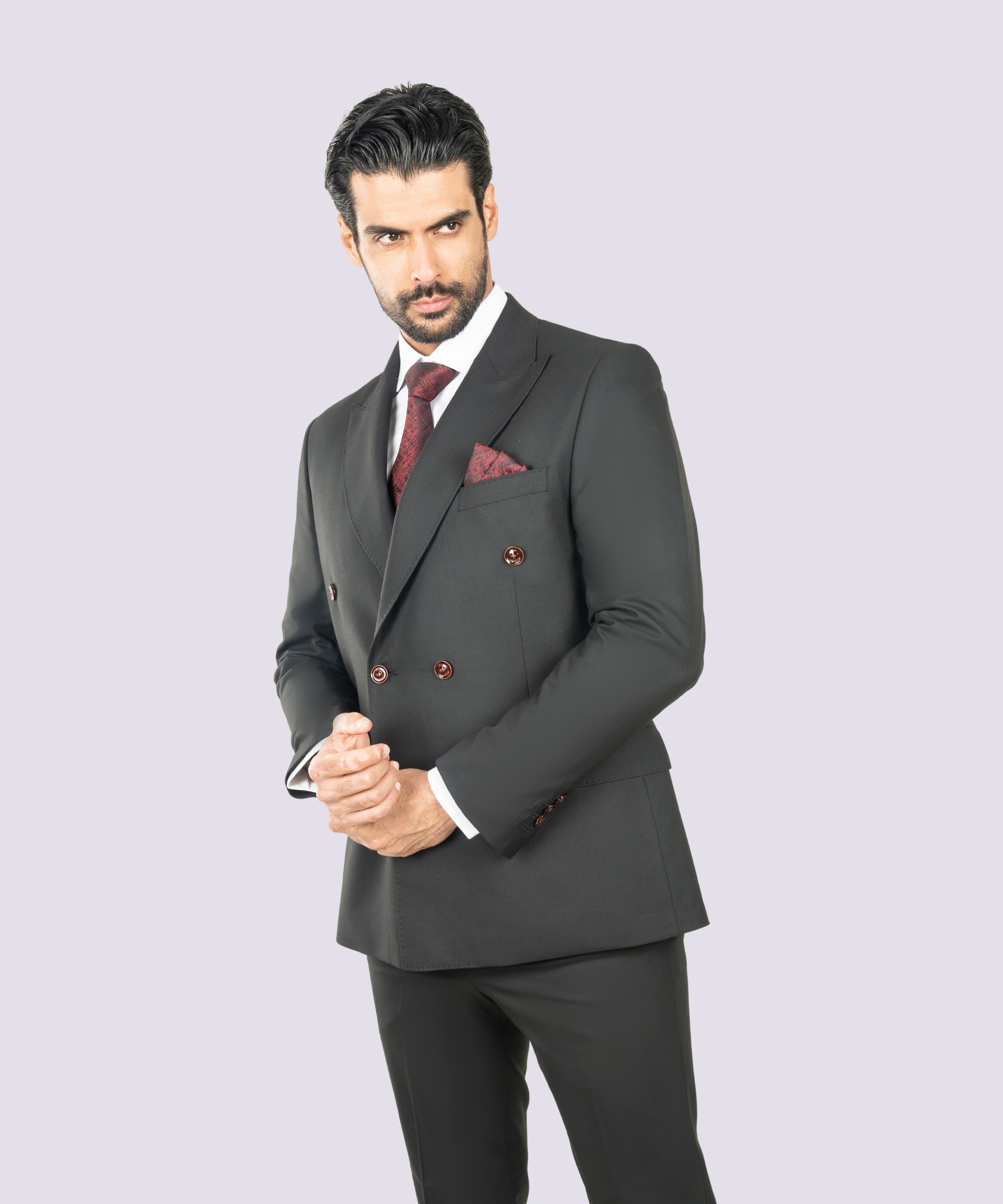 4 کت وشلوار دبل برست مردانه - Image 18