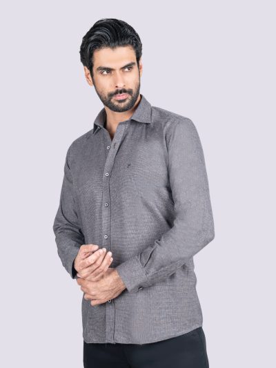 پیراهن پشمی یقه کوتاه ساده